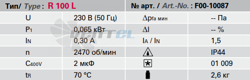 Rosenberg R 100 L STAHL - описание, технические характеристики, графики